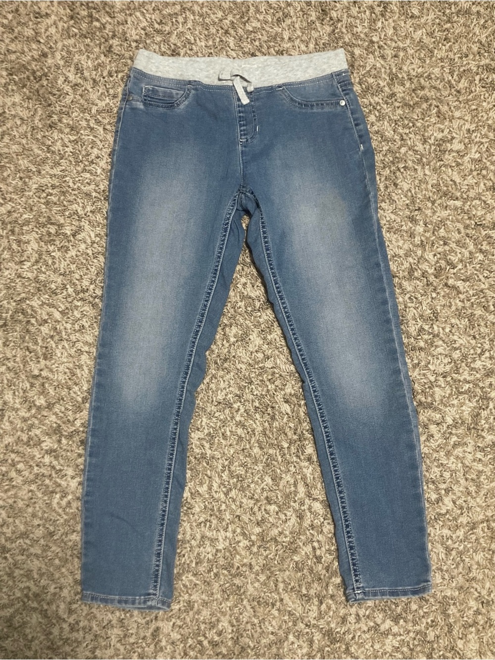 Wonder Nation Stretch Denim Jeans, Girls XL Sz 14-16, Ribbed Waistband, Pull-on